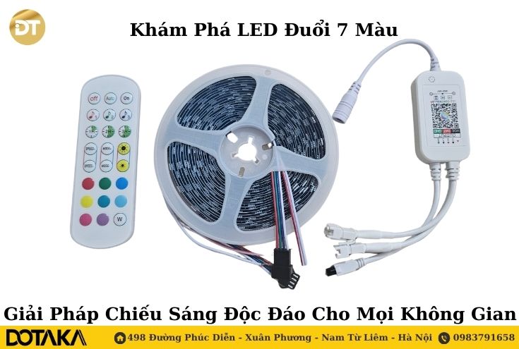 Khám Phá LED Đuổi 7 Màu – Giải Pháp Chiếu Sáng Độc Đáo Cho Mọi Không Gian