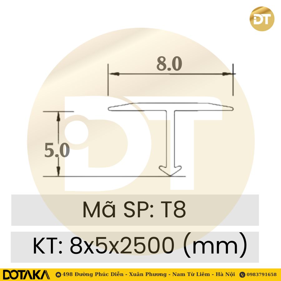 Nẹp T Nhôm T8