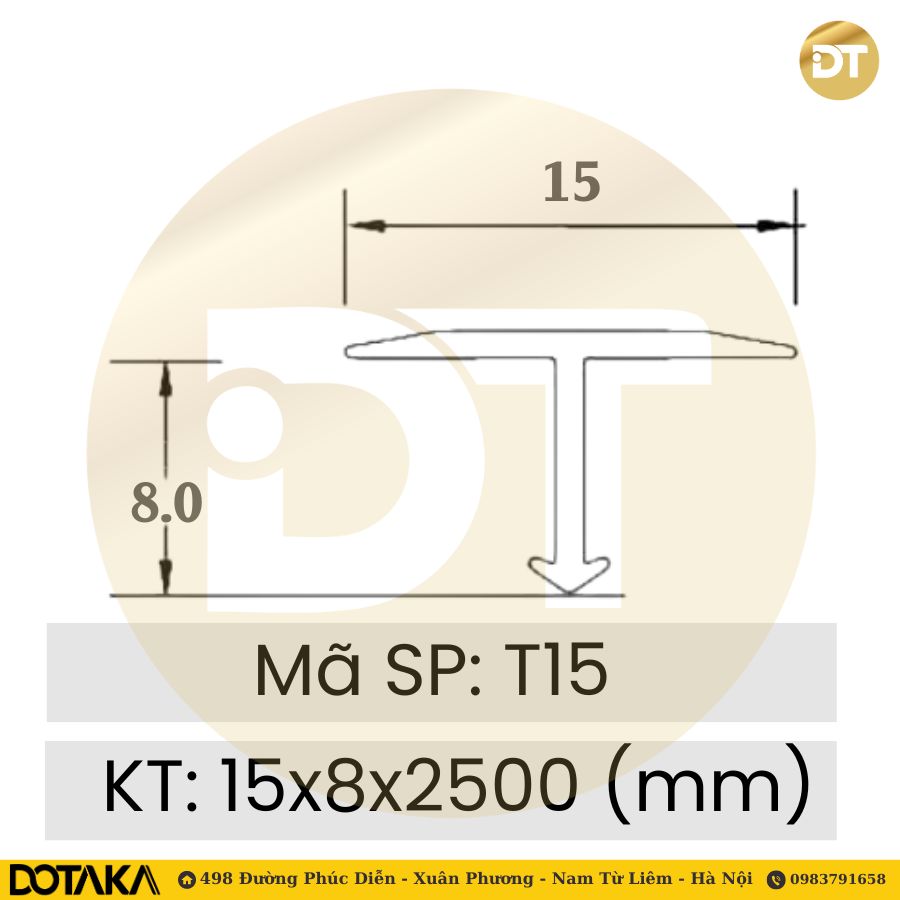 Nẹp T Nhôm T15