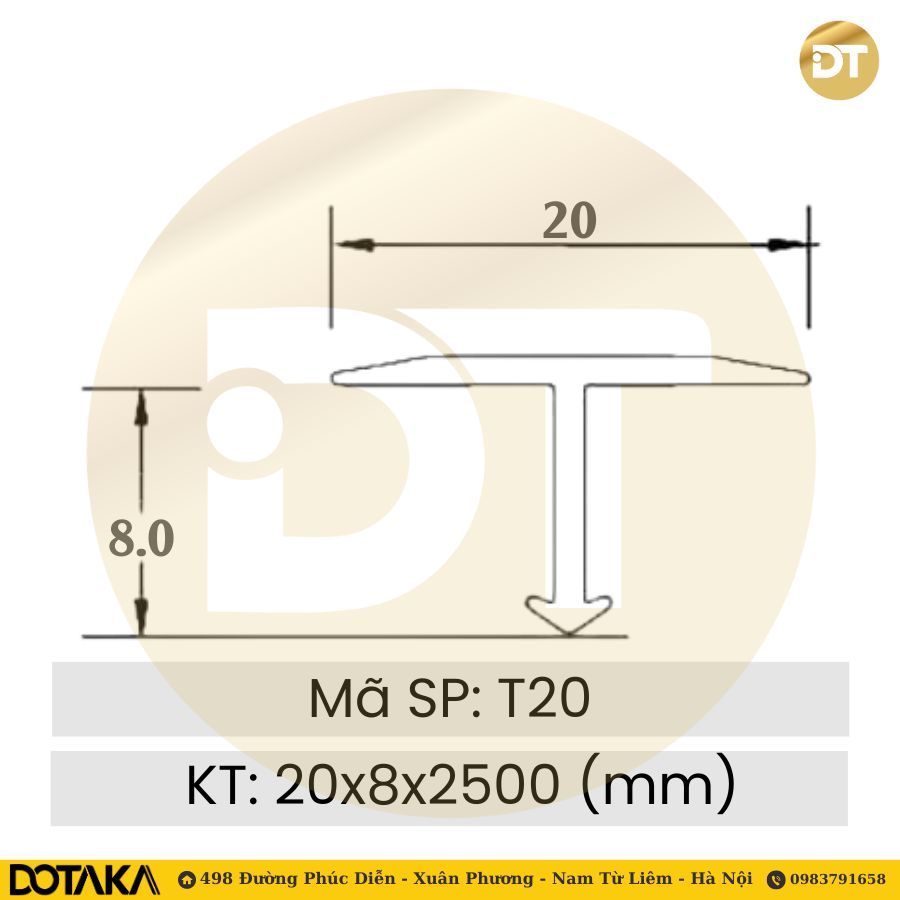 Nẹp T Nhôm T20