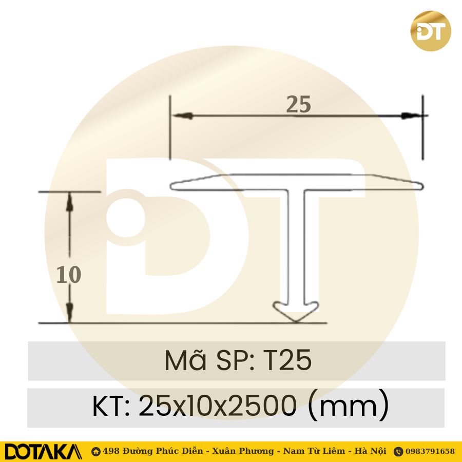 Nẹp T Nhôm T25