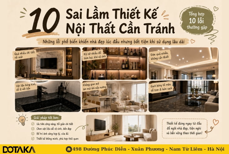 10 Sai Lầm Thiết Kế Nội Thất Cần Tránh
