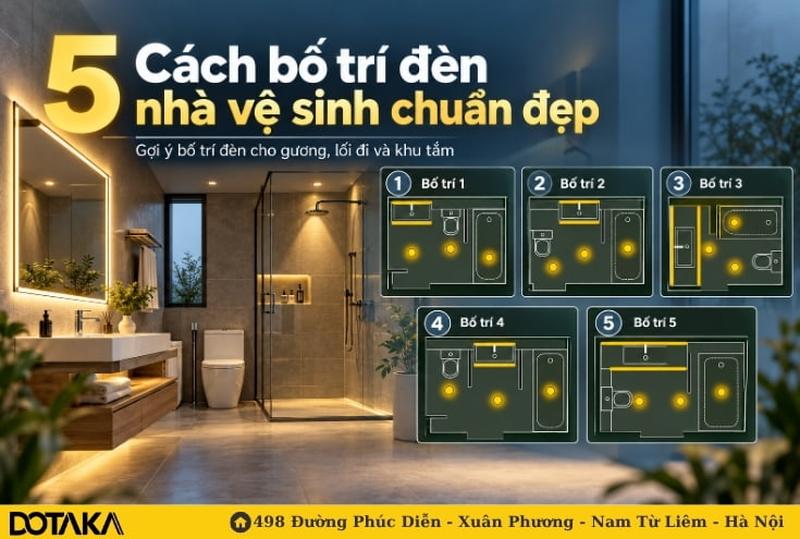 5 Cách Bố Trí Đèn Nhà Vệ Sinh Chuẩn Đẹp