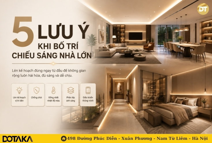 5 Lưu Ý Khi Bố Trí Chiếu Sáng Nhà Lớn