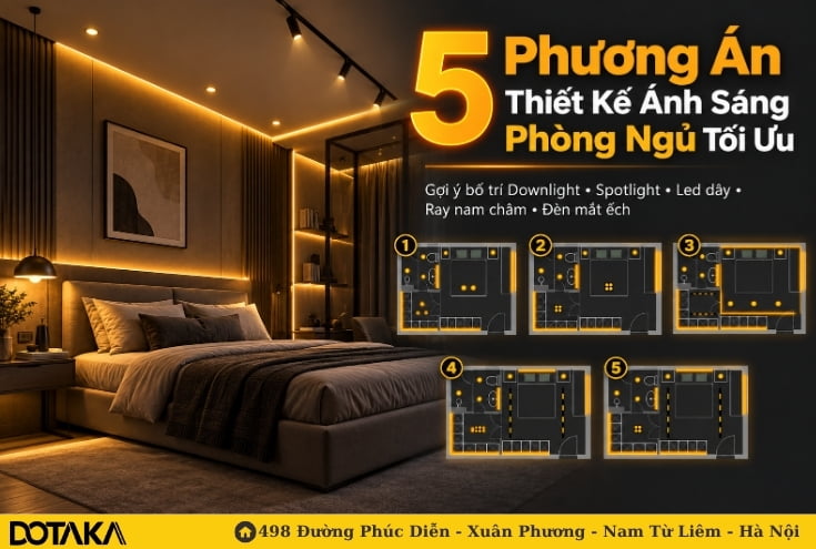 5 Phương Án Thiết Kế Ánh Sáng Phòng Ngủ Tối Ưu