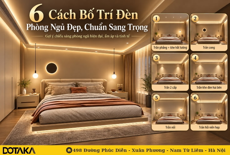 6 Cách Bố Trí Đèn Phòng Ngủ Đẹp, Chuẩn Sang Trọng