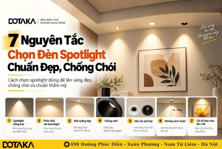 7 Nguyên Tắc Chọn Đèn Spotlight Chuẩn Đẹp, Chống Chói
