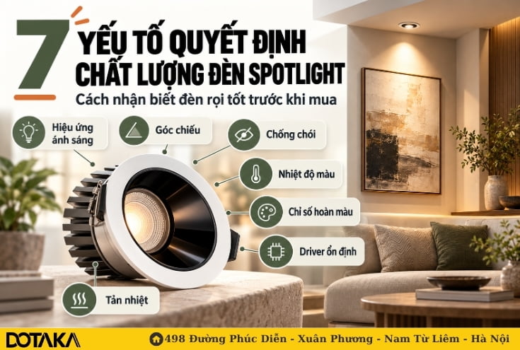 7 Yếu Tố Quyết Định Chất Lượng Đèn Spotlight