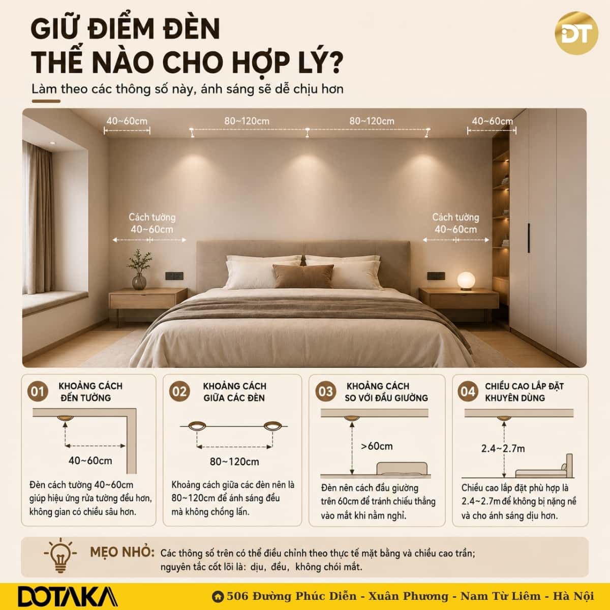 Tiêu chuẩn kỹ thuật: Giữ khoảng cách điểm đèn thế nào cho hợp lý?