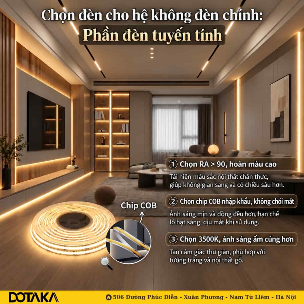 Ba tiêu chí chọn đèn tuyến tính cho hệ không đèn chính.