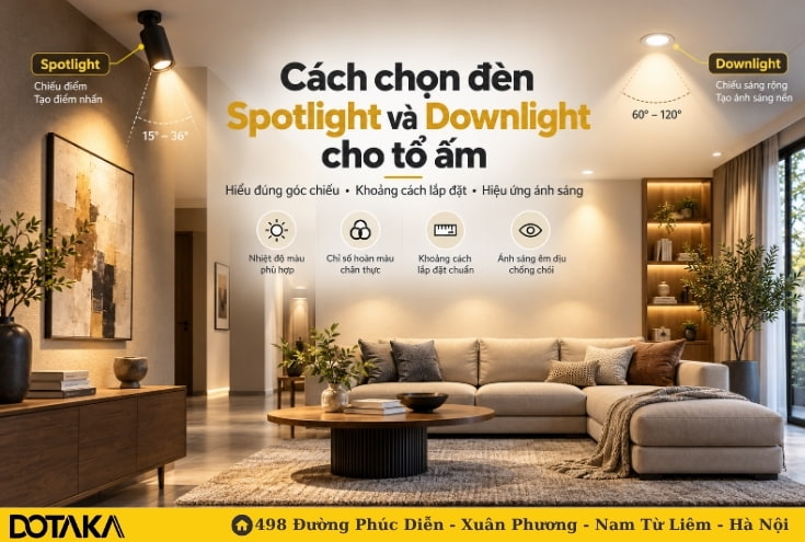 Cách chọn đèn Spotlight và Downlight cho tổ ấm