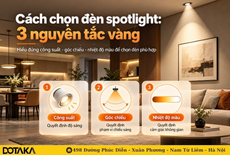 Cách chọn đèn spotlight: 3 nguyên tắc vàng