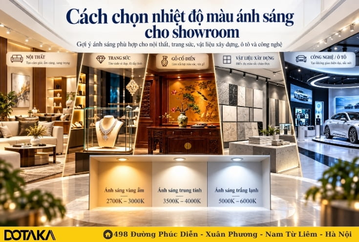 Cách chọn nhiệt độ màu ánh sáng cho showroom