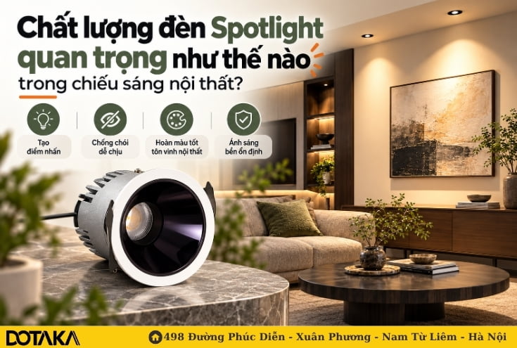 Chất lượng đèn Spotlight quan trọng như thế nào trong chiếu sáng nội thất?