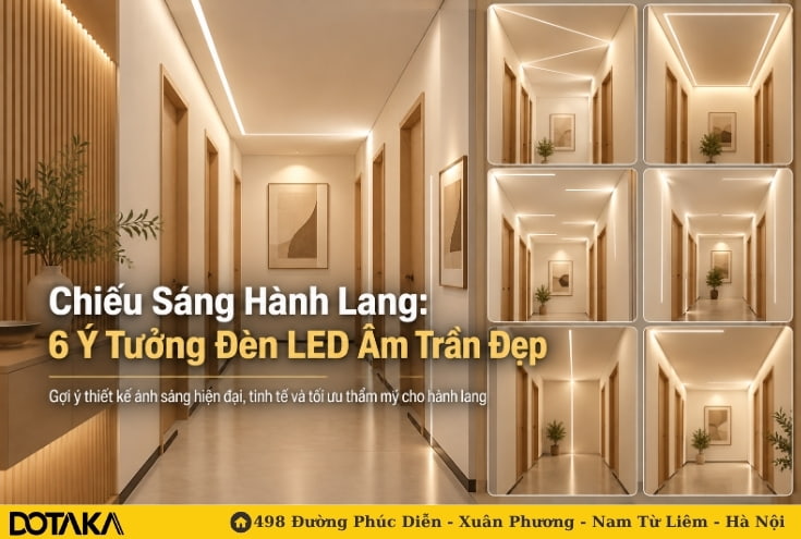 Chiếu Sáng Hành Lang: 6 Ý Tưởng Đèn LED Âm Trần Đẹp