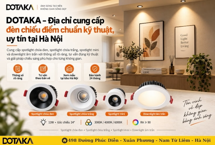 DOTAKA – Địa chỉ cung cấp đèn chiếu điểm chuẩn kỹ thuật, uy tín tại Hà Nội
