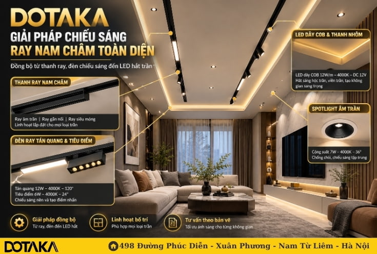 DOTAKA - Giải pháp chiếu sáng đèn ray nam châm toàn diện cho ngôi nhà của bạn