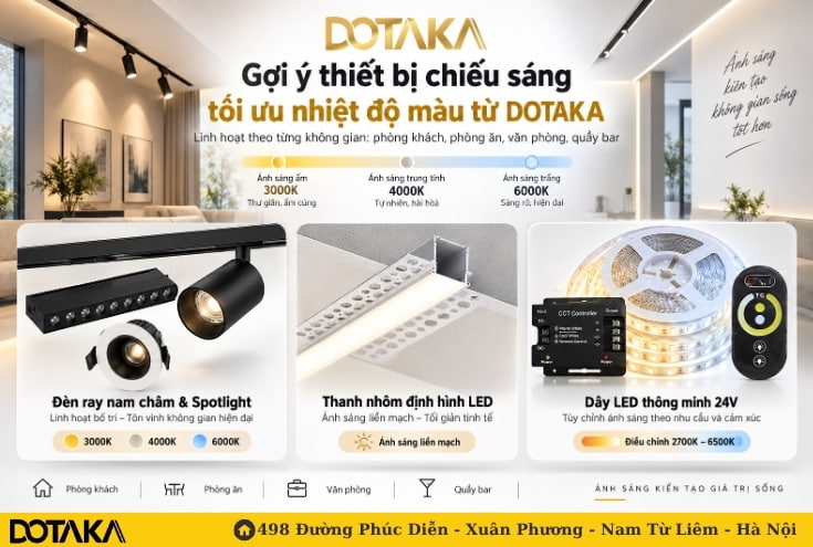 Gợi ý thiết bị chiếu sáng tối ưu nhiệt độ màu từ DOTAKA