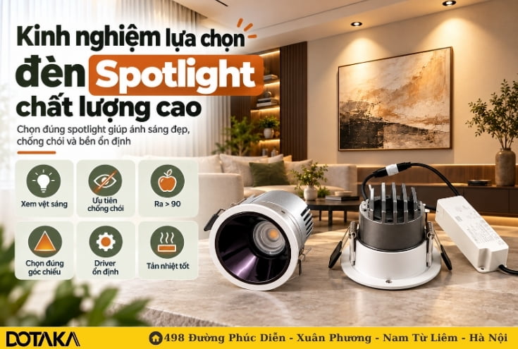 Kinh nghiệm lựa chọn đèn Spotlight chất lượng cao