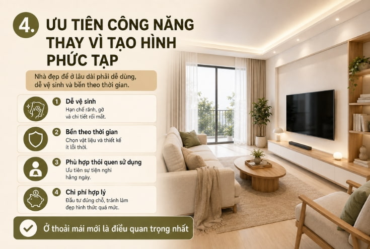 Làm nhà cần ưu tiên công năng thay vì tạo hình phức tạp