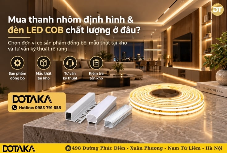 Mua thanh nhôm định hình và đèn LED COB chất lượng ở đâu?