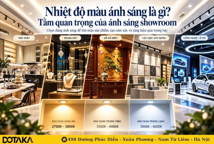 Nhiệt độ màu ánh sáng là gì? Tầm quan trọng của ánh sáng showroom