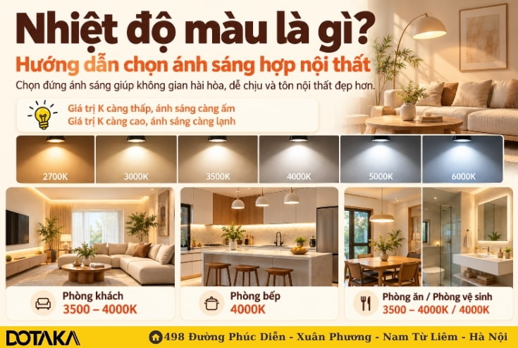 Nhiệt độ màu là gì? Hướng dẫn chọn ánh sáng hợp nội thất