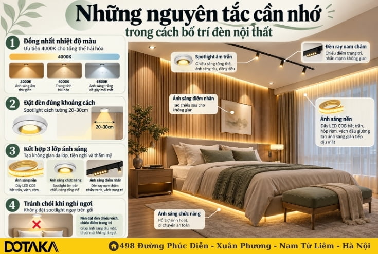 Những nguyên tắc cần nhớ trong cách bố trí đèn nội thất