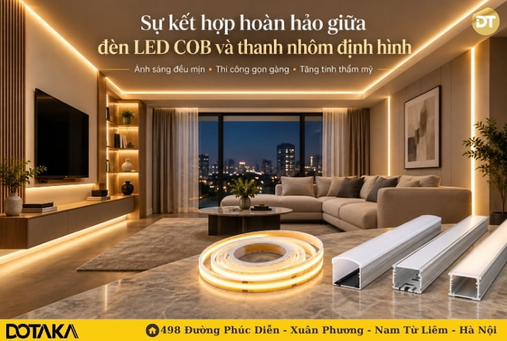 Sự kết hợp hoàn hảo giữa đèn LED COB và thanh nhôm định hình