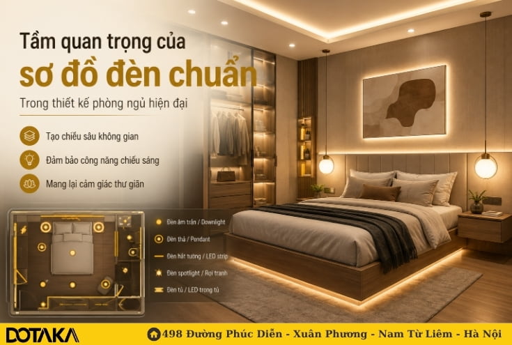 Tầm quan trọng của một sơ đồ đèn chuẩn trong thiết kế phòng ngủ