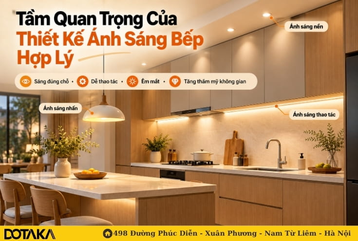 Tầm quan trọng của thiết kế ánh sáng bếp hợp lý