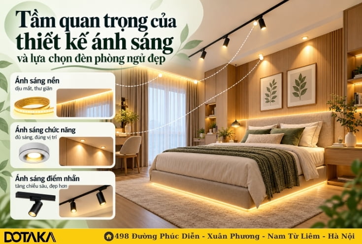 Tầm quan trọng của thiết kế ánh sáng và lựa chọn đèn phòng ngủ đẹp