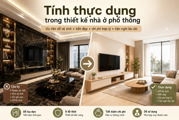 Tầm quan trọng của tính thực dụng trong thiết kế nhà ở phổ thông