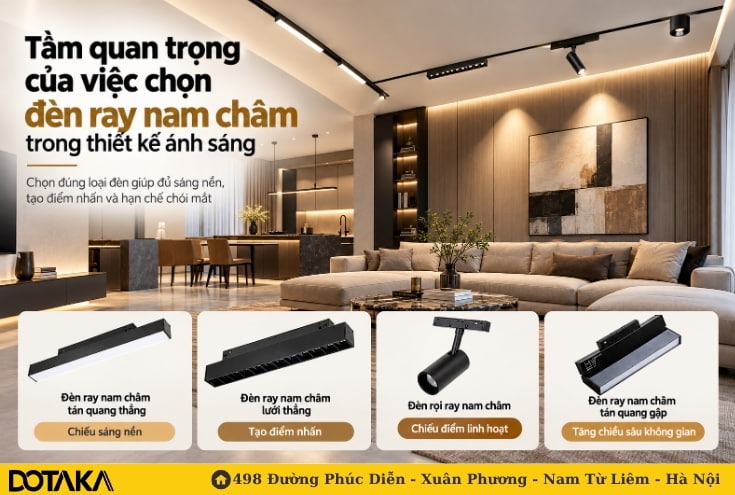 Tầm quan trọng của việc chọn đèn ray nam châm trong thiết kế ánh sáng