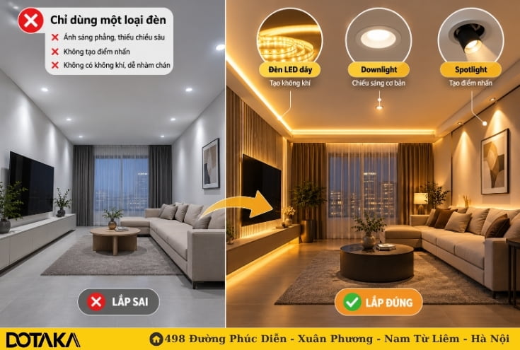 Tầm quan trọng của việc chọn đúng các loại đèn âm trần và đèn trang trí