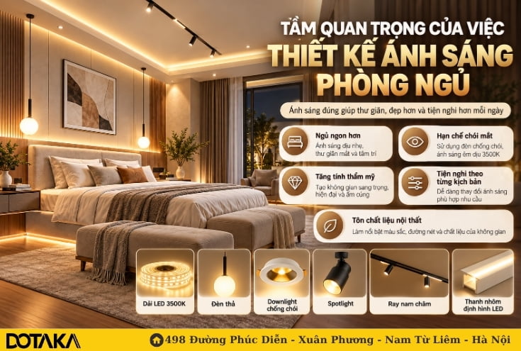 Tầm quan trọng của việc thiết kế ánh sáng phòng ngủ