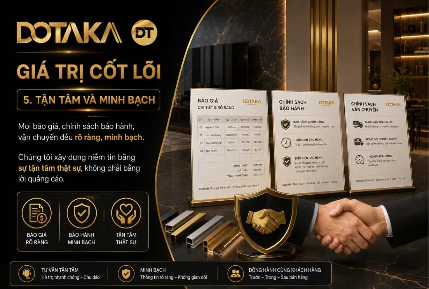 Tận tâm và minh bạch