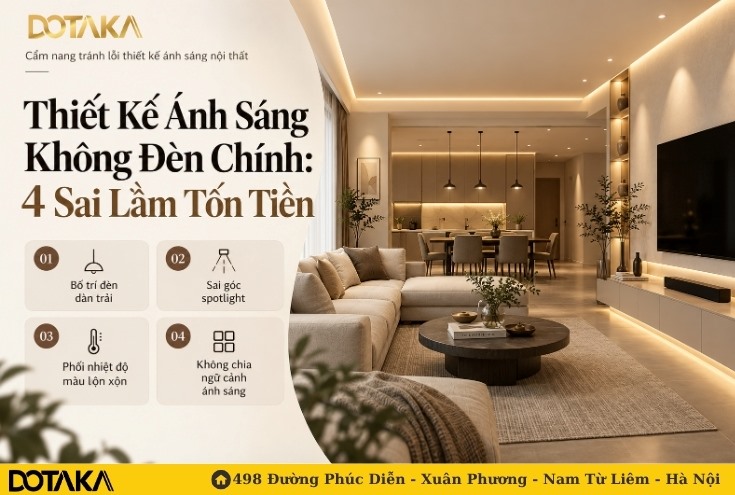 Thiết Kế Ánh Sáng Không Đèn Chính: 4 Sai Lầm Tốn Tiền