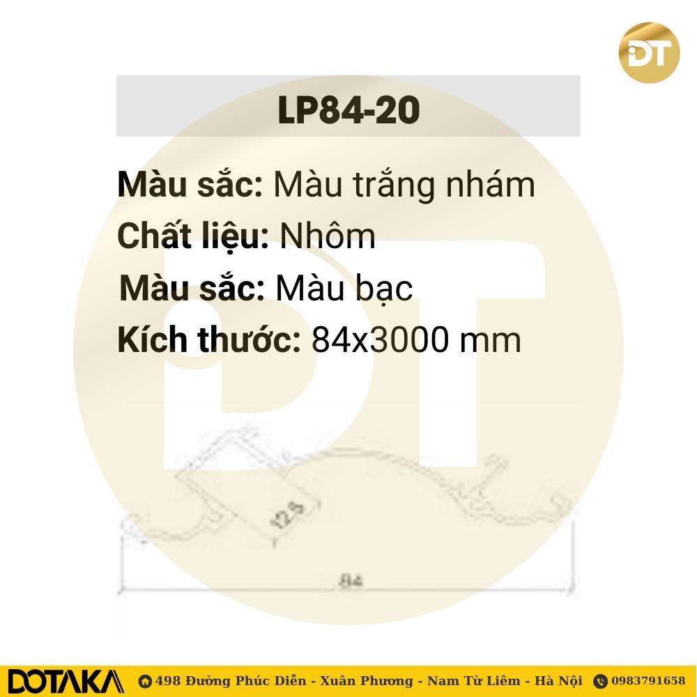 Phào cổ trần LED nhôm LP84-20 Dotaka