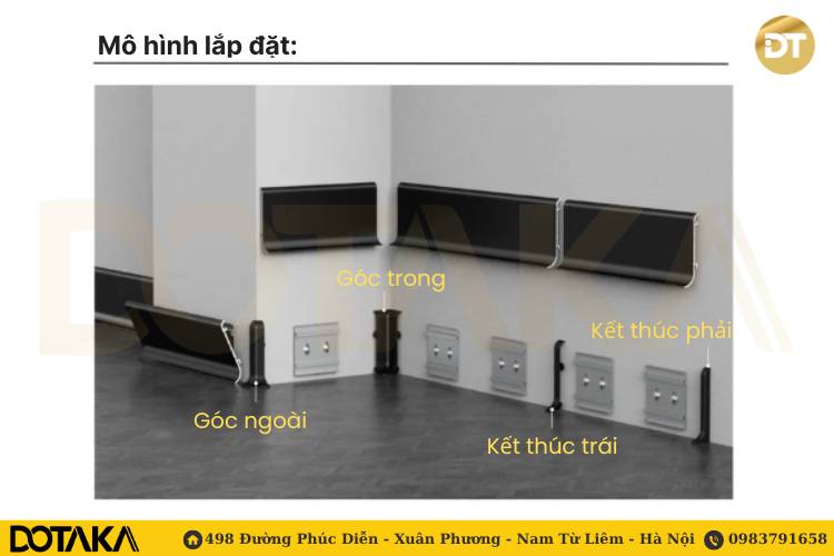 Len nhôm chân tường có đế cài Dotaka