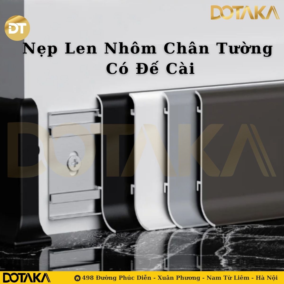 Len nhôm chân tường có đế cài Dotaka