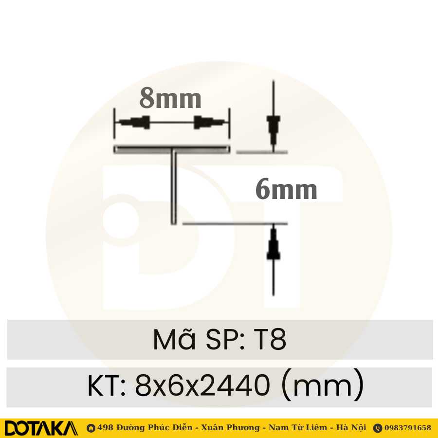 Nẹp T inox T8