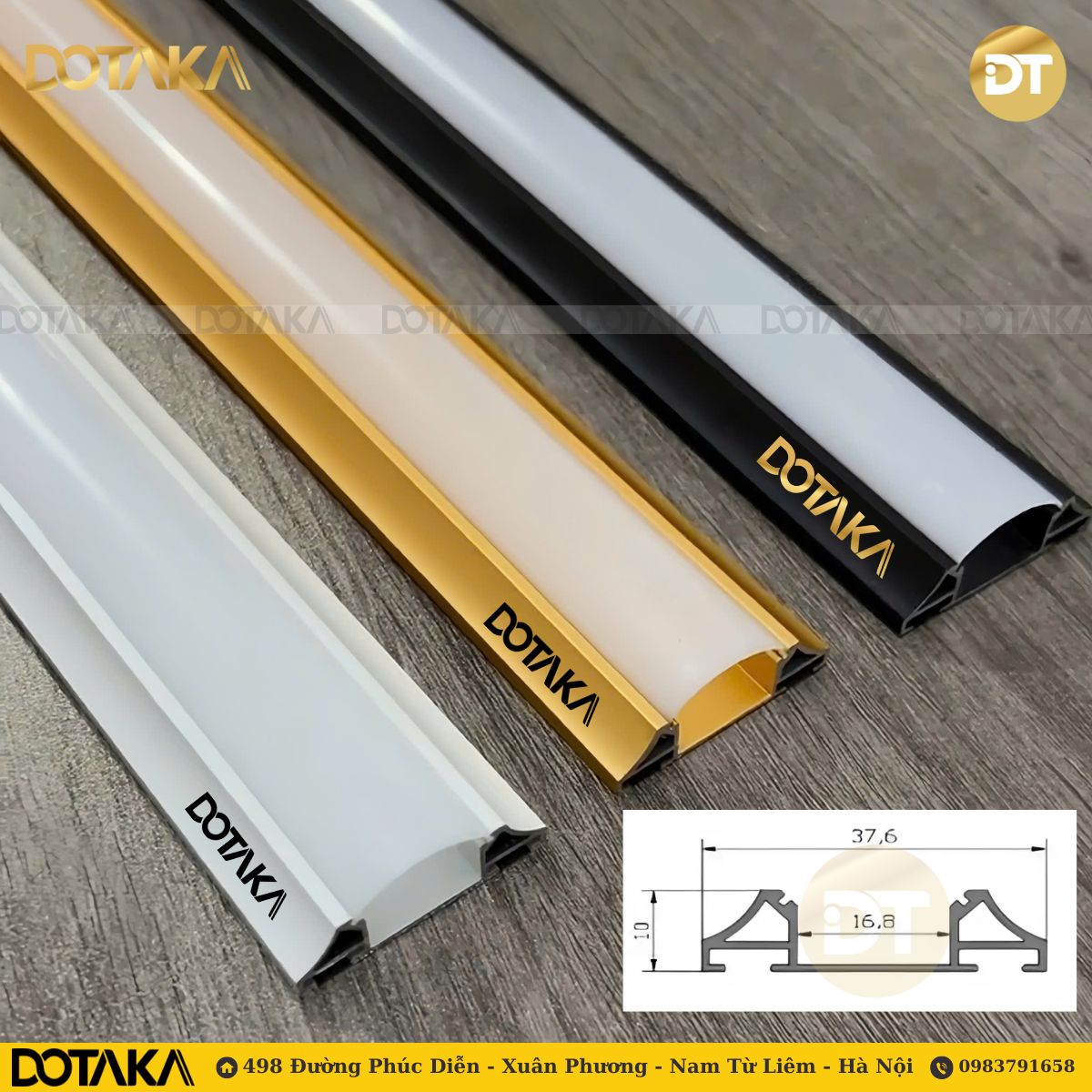 Phào chỉ LED nhôm LP40-10 Dotaka