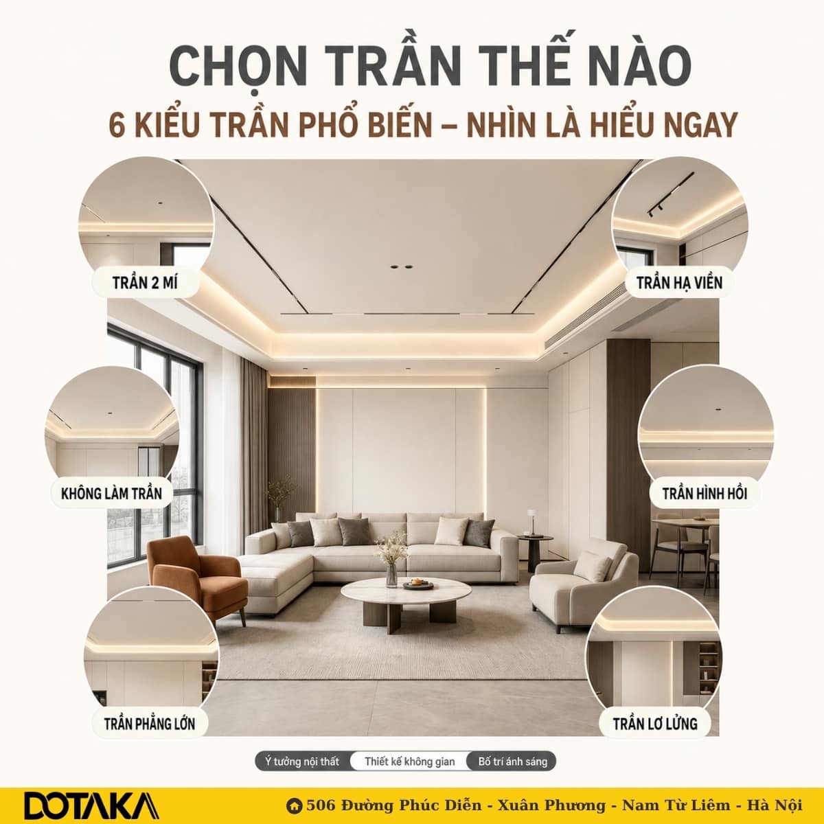 Nhận diện 6 kiểu trần phổ biến nhất trong kiến trúc hiện đại