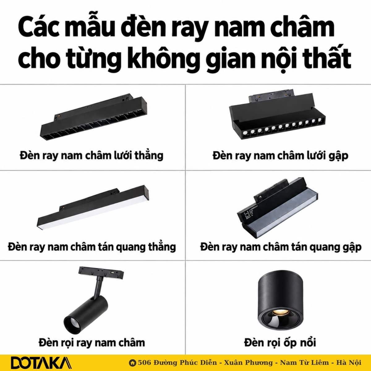 6 mẫu đèn ray nam châm phổ biến trong thiết kế nội thất hiện đại.
