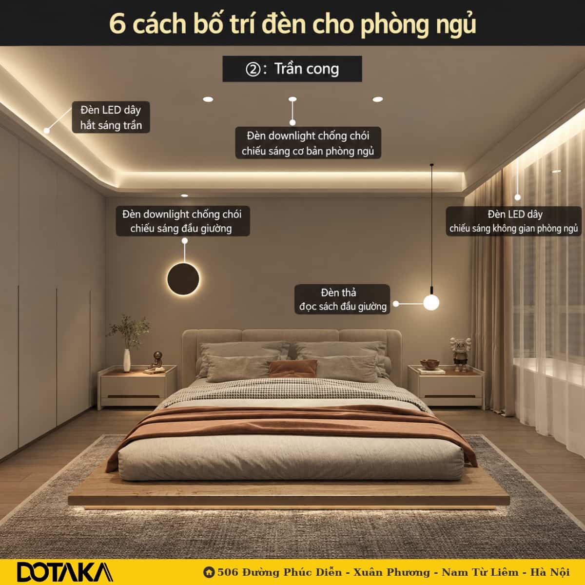 Thiết kế trần cong mềm mại