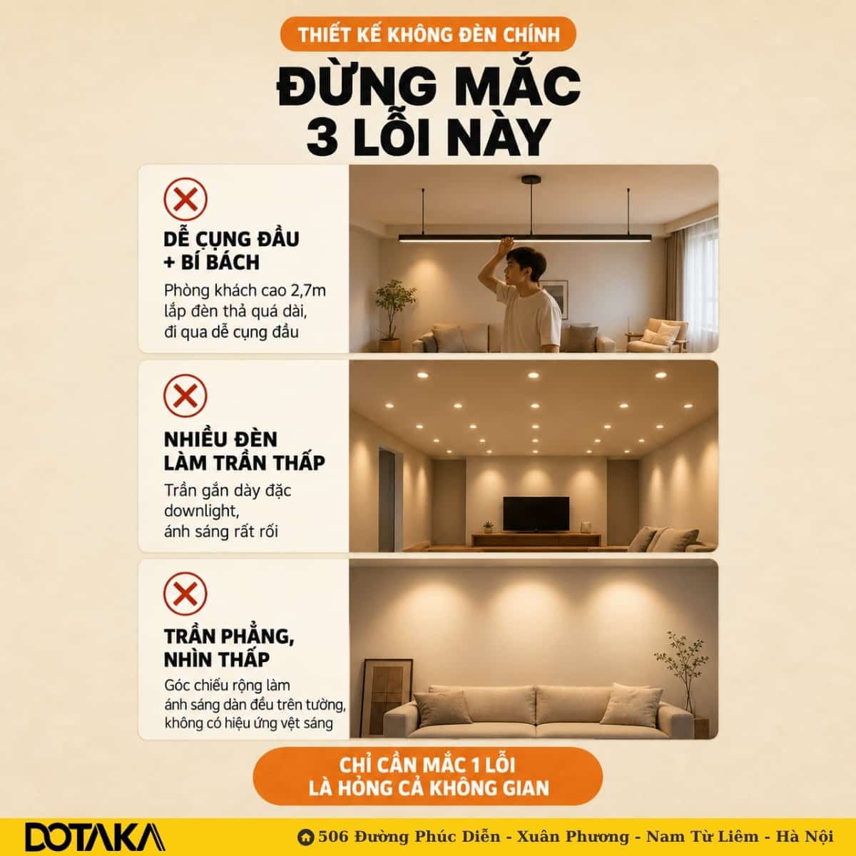 Chỉ cần mắc một trong ba lỗi này là hỏng cả không gian.