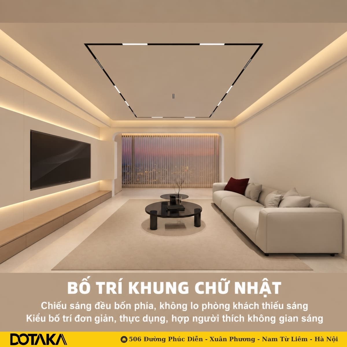 Bố trí khung chữ nhật