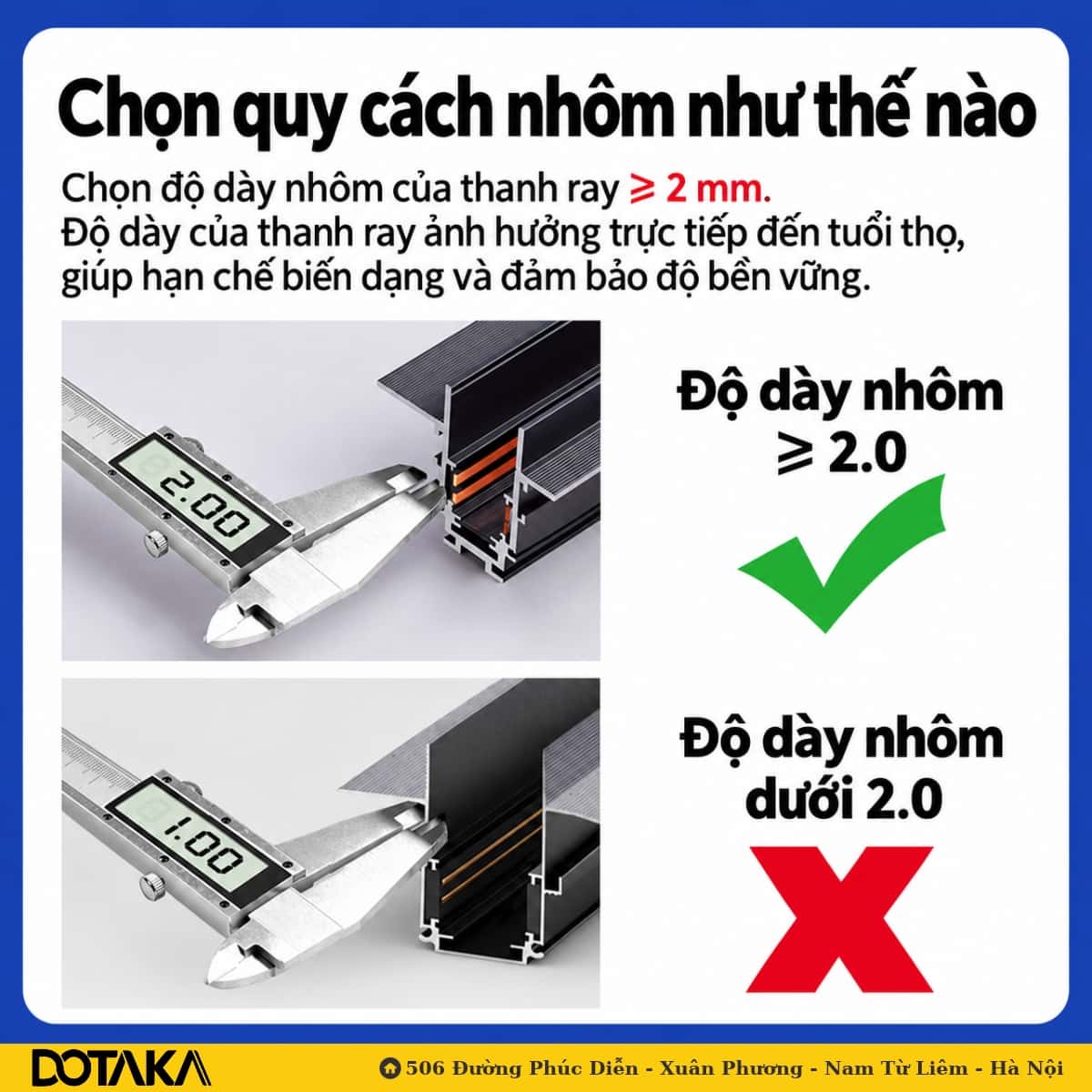 Chú ý quy cách và độ dày thanh nhôm