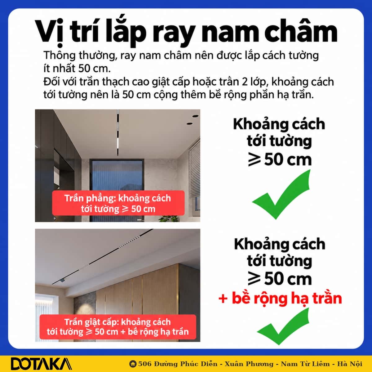Tiêu chuẩn khoảng cách lắp đặt tới tường